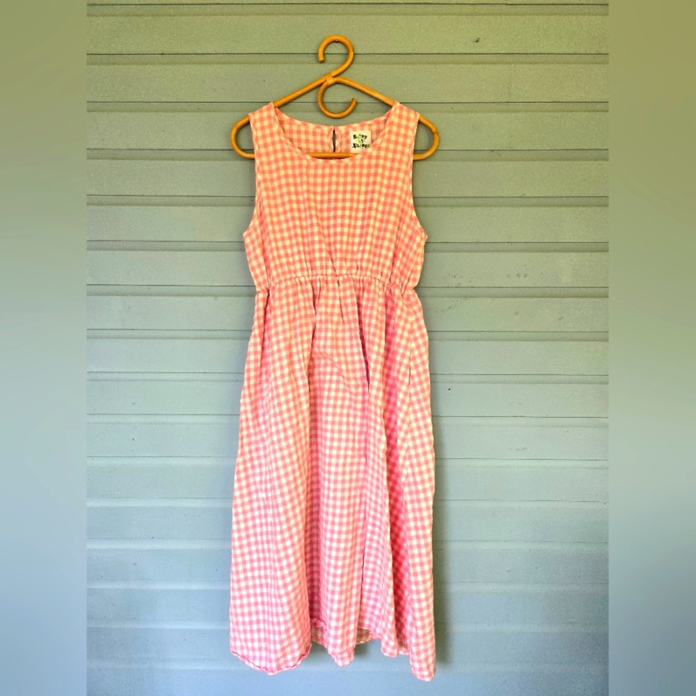 Shiny By Nature Cherry Blossom Pink Check Size Medium Dress